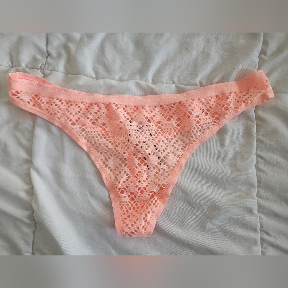 Victoria's Secret Crochet Orange Thong Panty